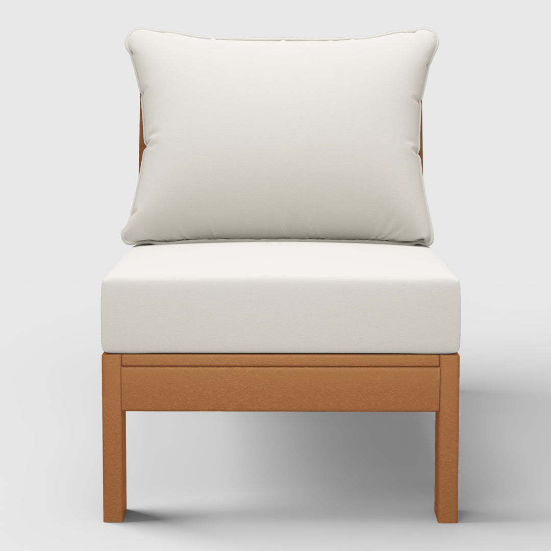 Avalon Outdoor HDPE Deep Seating Modular Armless Patio Chair with Patio Cushions