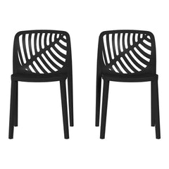 Playa Outdoor Modern Stackable Polypropylene Plastic Patio Bistro Dining Side Chairs (Set of 2)