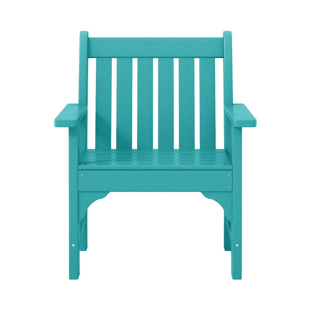 Malibu Outdoor Patio 3-Piece HDPE Adirondack Garden Chairs with Square Adirondack Side Table Set