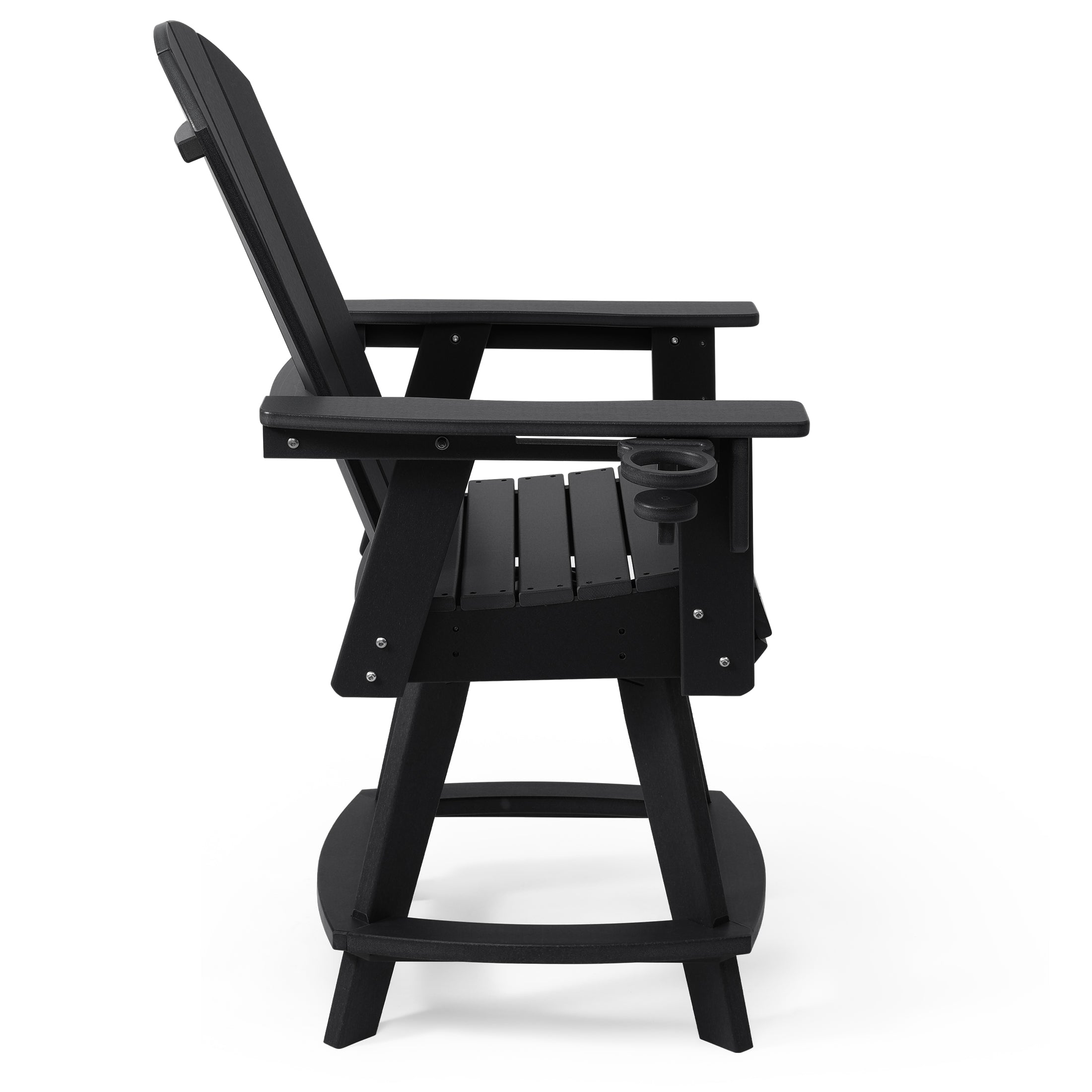 Malibu Outdoor HDPE Adirondack Swivel Counter Height Bar Chair With Cup Holder