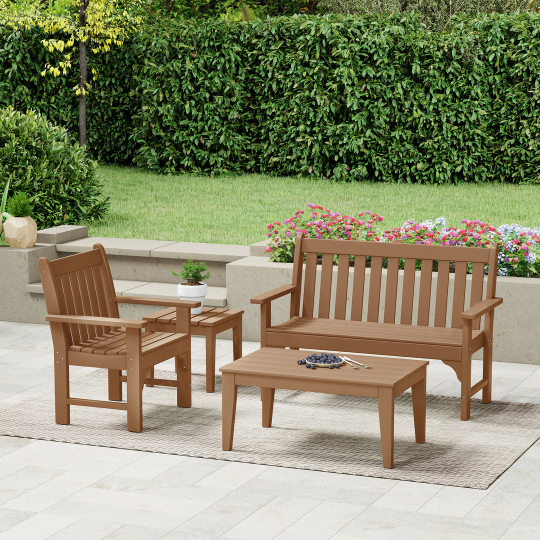 Malibu 4-Piece HDPE Outdoor Patio Furniture Couch Set