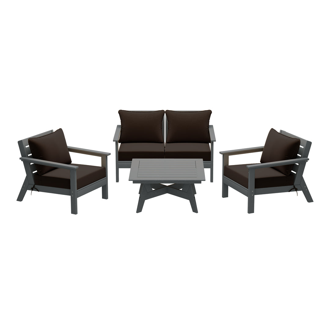 Avalon Outdoor 5-Piece Modular Sectional Patio Furniture Sofa Set