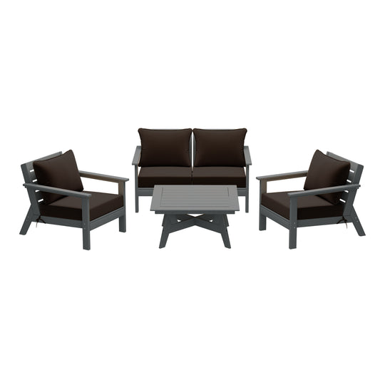 Avalon Outdoor 5-Piece Modular Sectional Patio Furniture Sofa Set