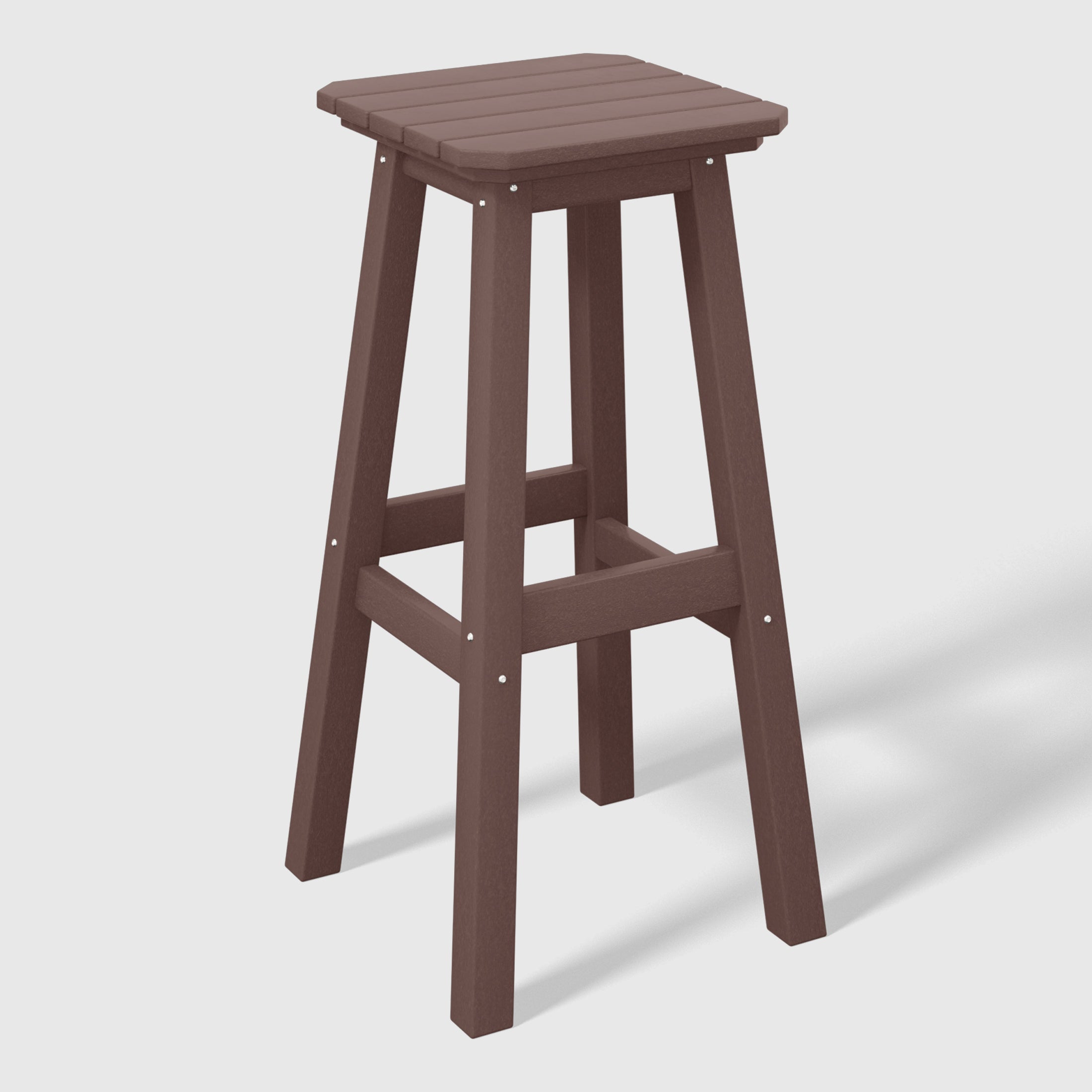 Malibu 29" HDPE Outdoor Patio Square Backless Bar Stool