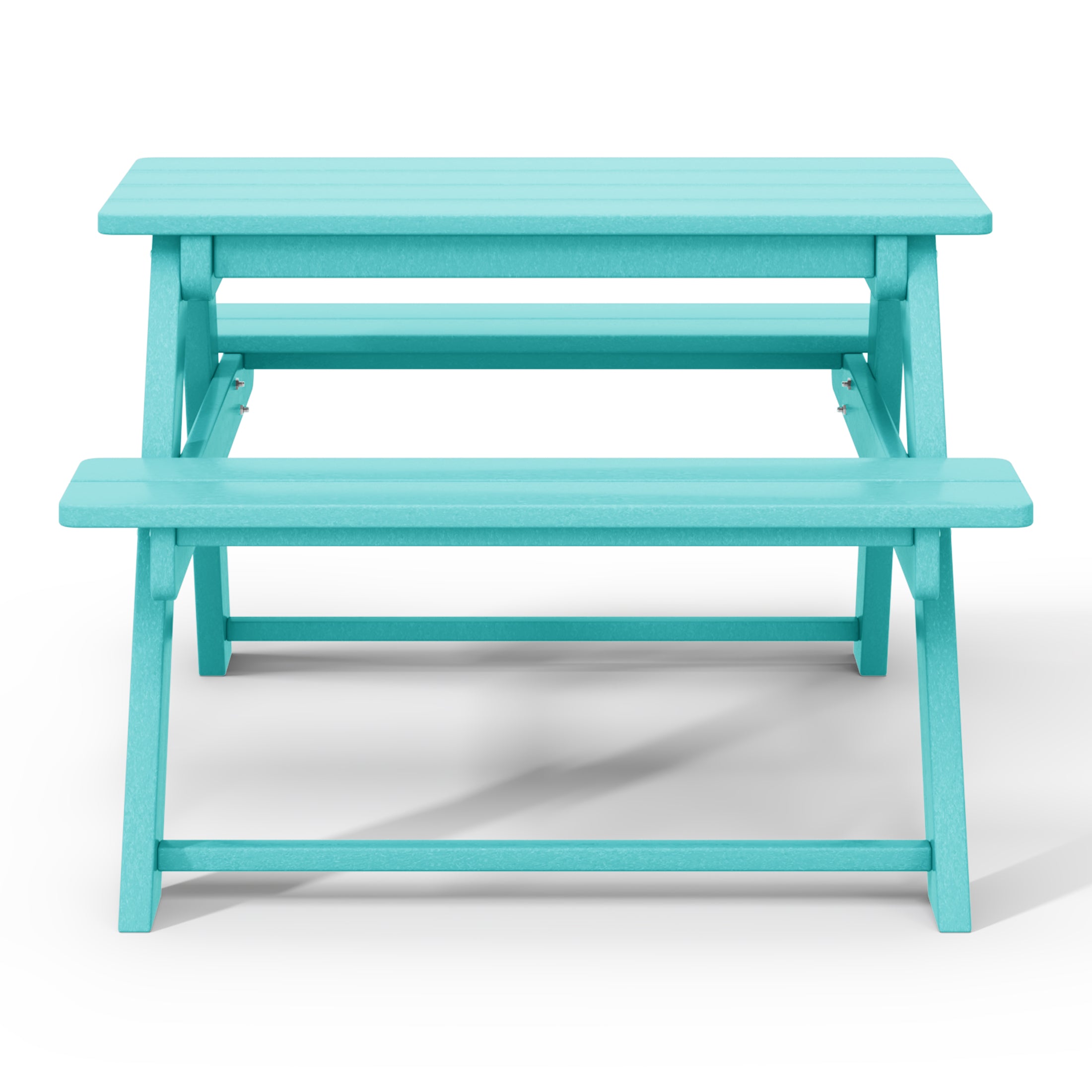Malibu Outdoor Patio Kids HDPE Plastic Picnic Bench Table