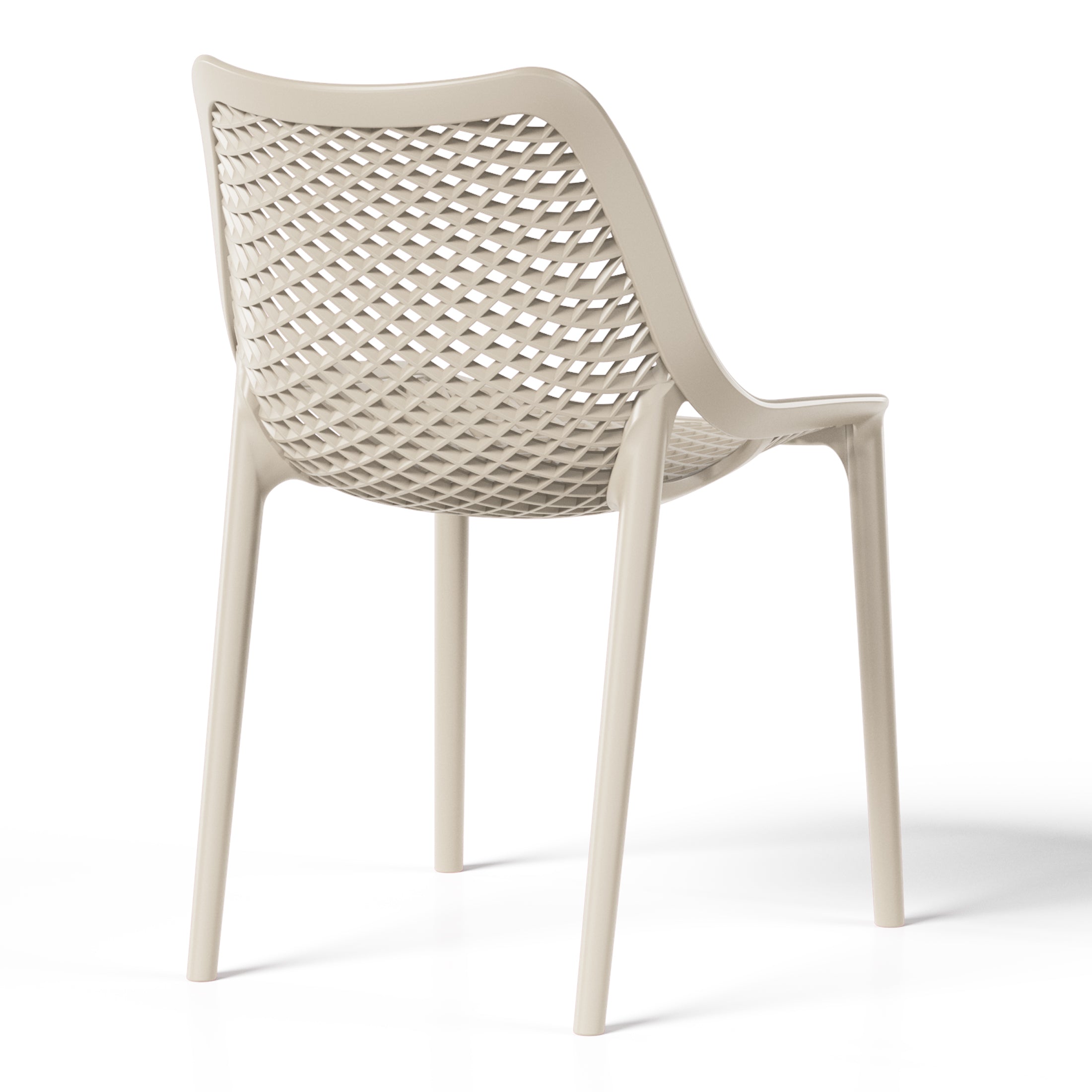 Playa Outdoor Stackable Modern Plastic Dining Chairs (Set of 2)