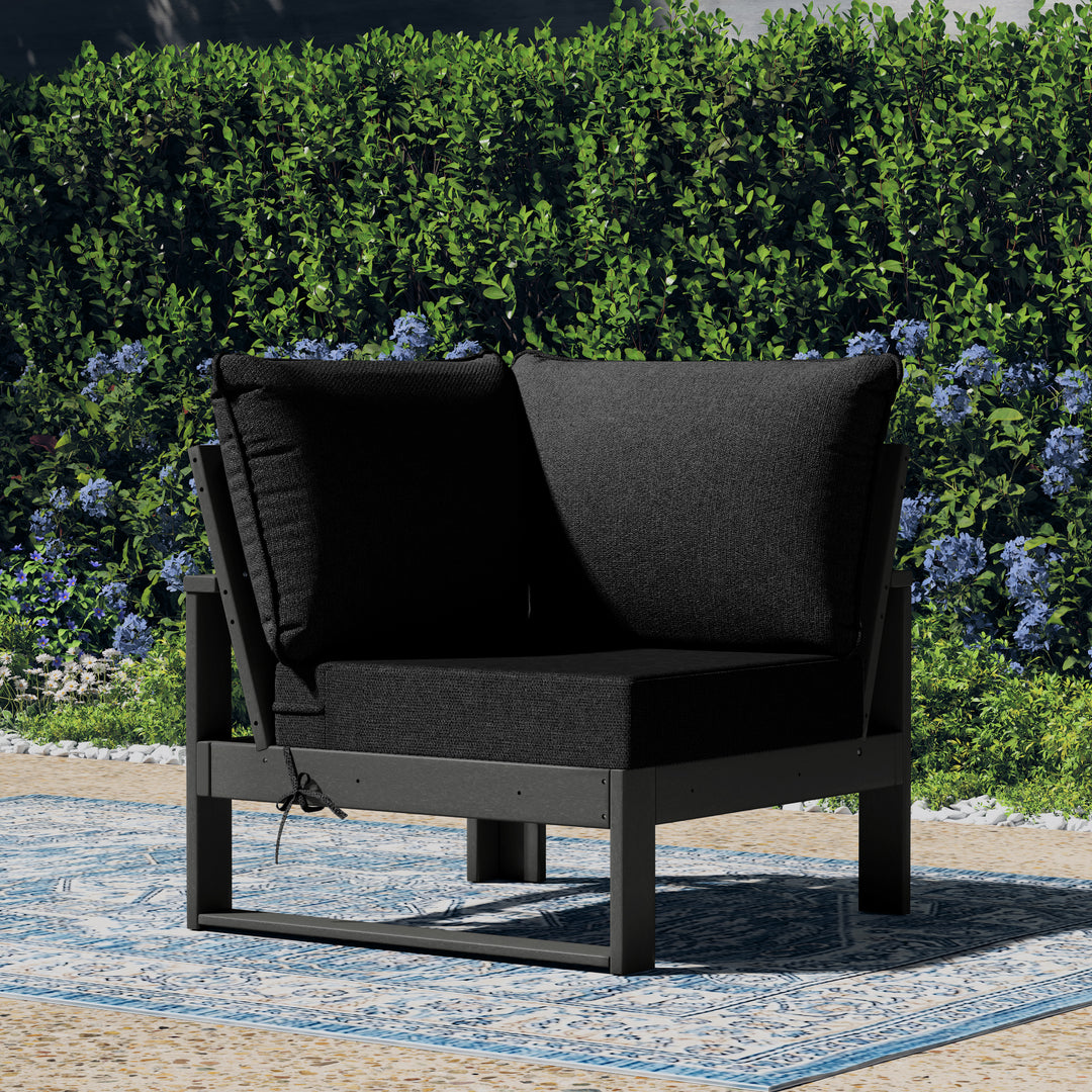 Outdoor HDPE Sectional Corner Sofa Seat with Water-Proof Cushions