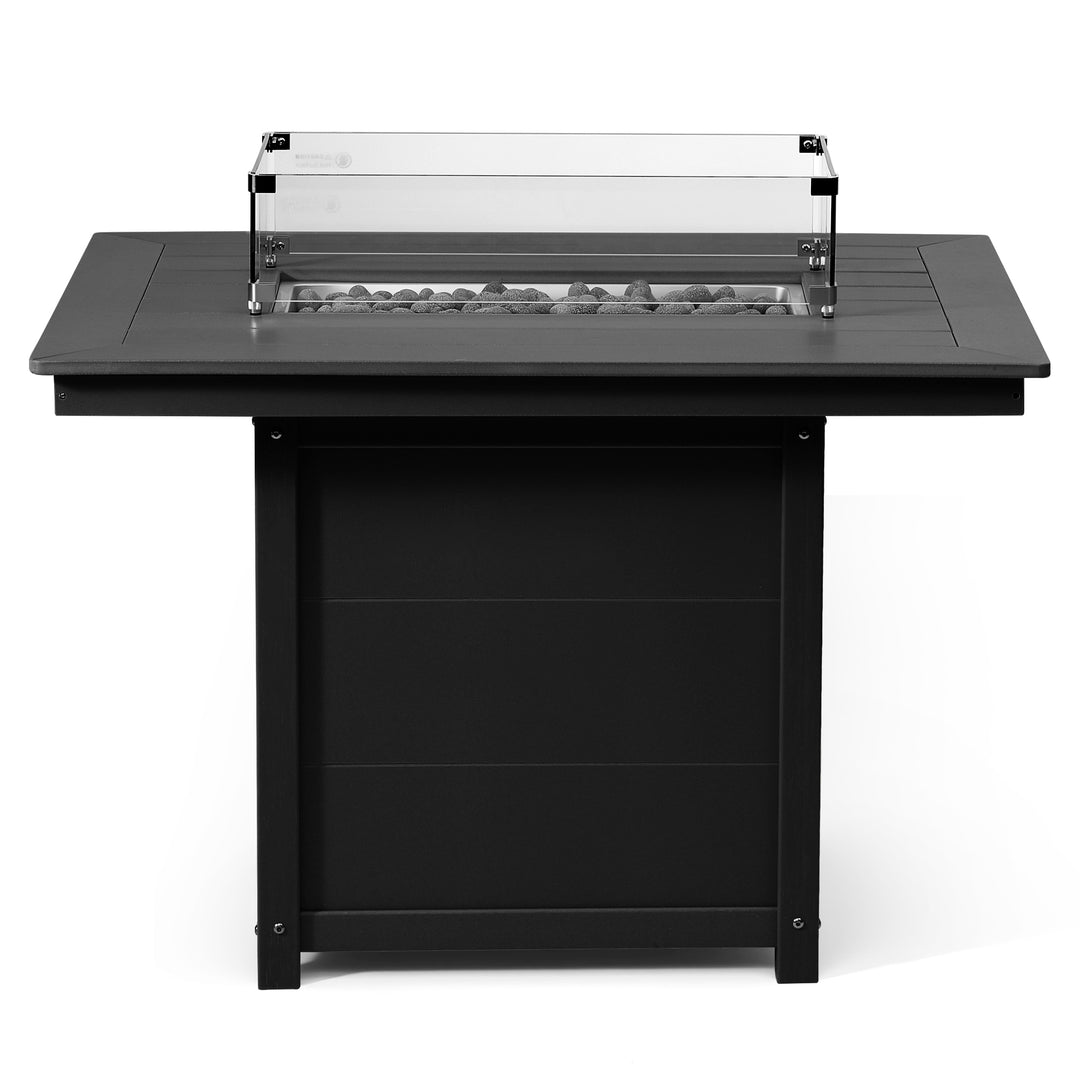 Helios 46" Modern Outdoor Patio Gas Propane Rectangular Fire Pit Table
