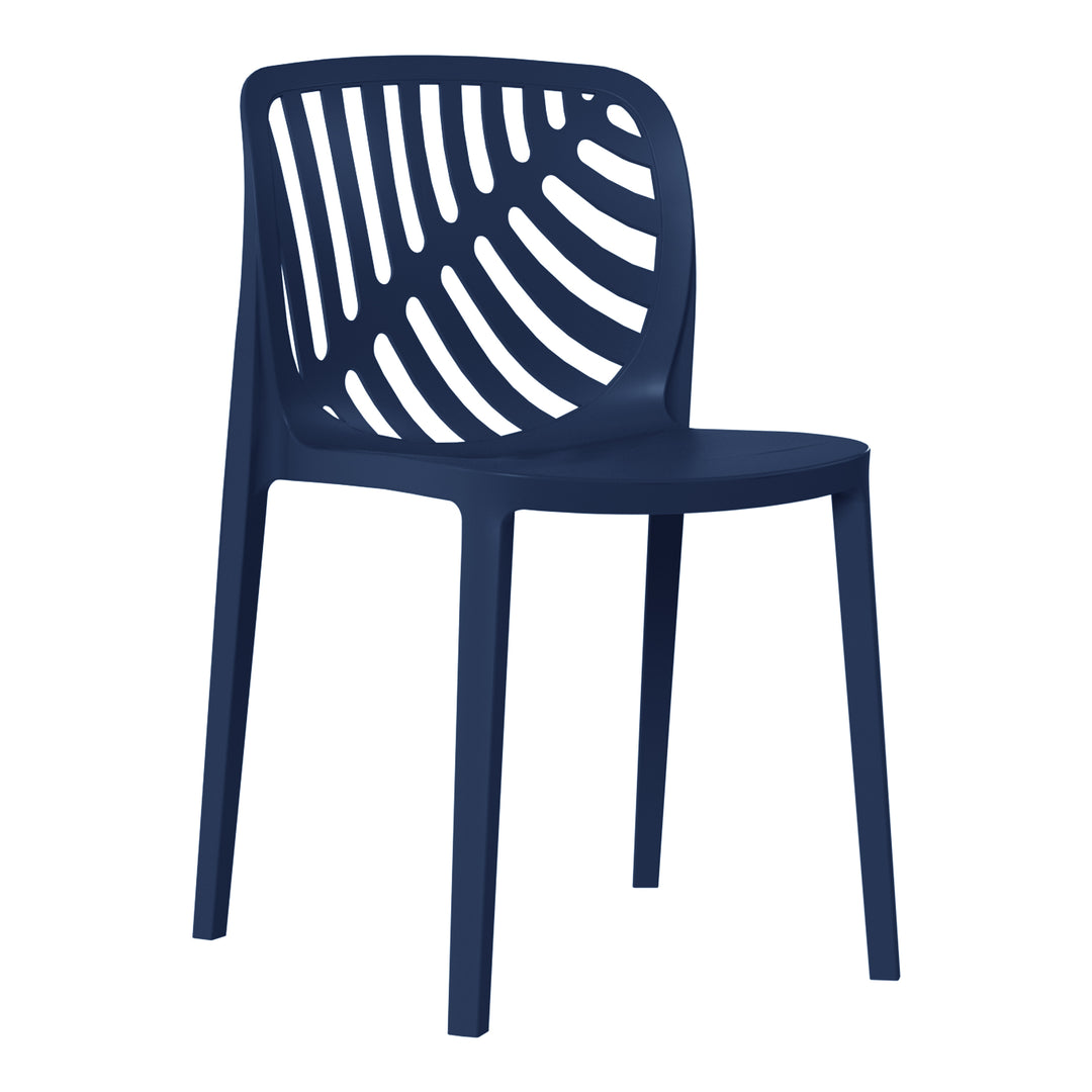 Playa Outdoor Modern Stackable Polypropylene Plastic Patio Bistro Dining Side Chairs (Set of 2)