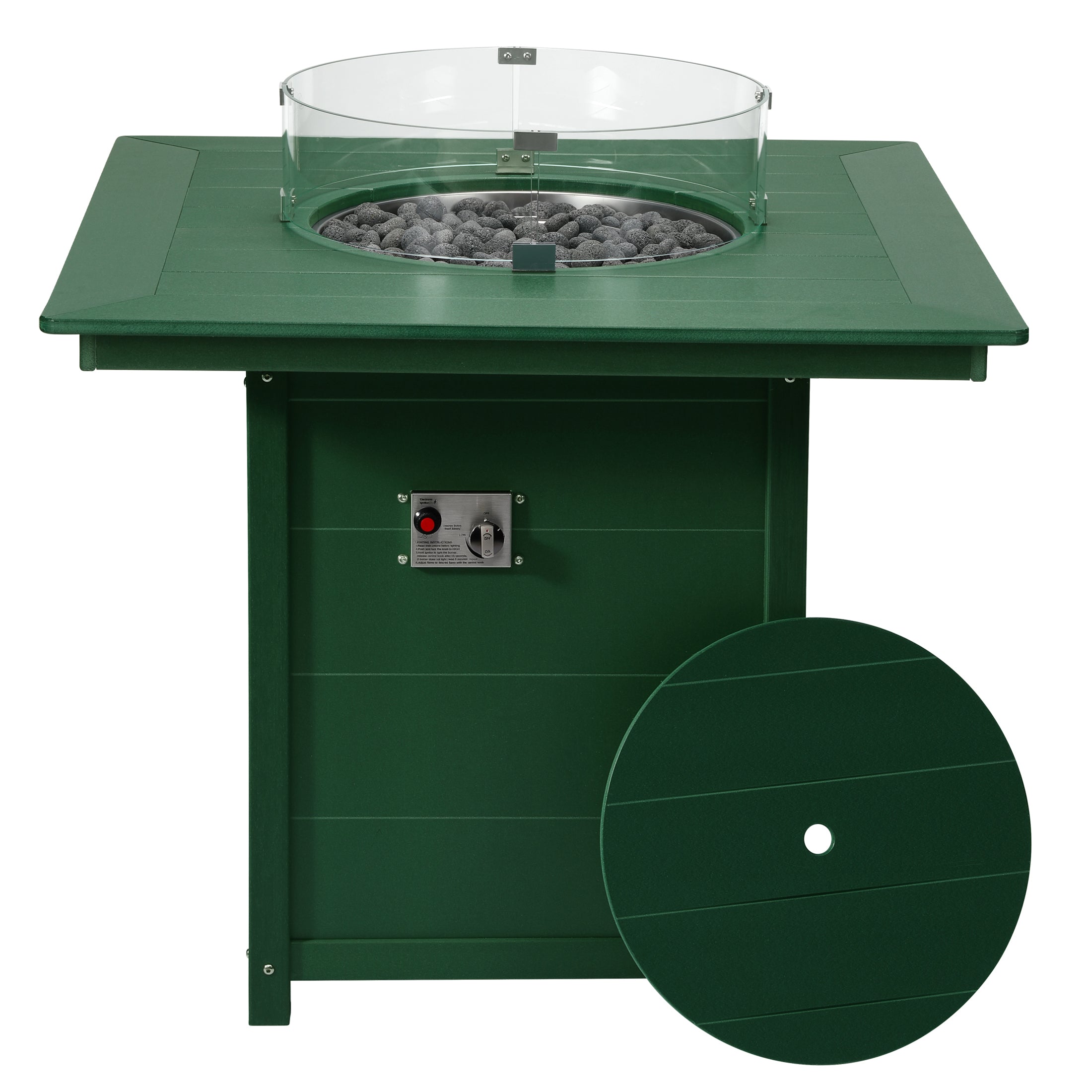 Helios 42" Modern Outdoor Patio Gas Propane Square Fire Pit Table