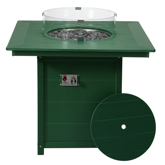 Helios 42" Modern Outdoor Patio Gas Propane Square Fire Pit Table