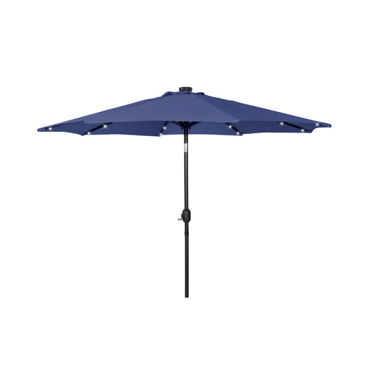 Cyrus 9 ft. Patio Solar Power LED Market Umbrella with Concrete Weight Base