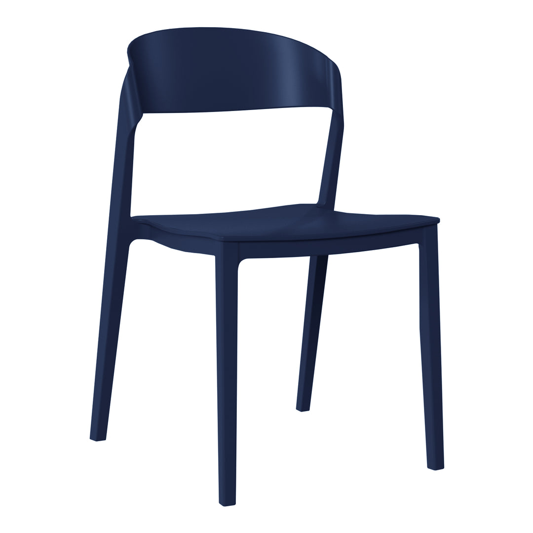 Playa Outdoor Modern Stackable Plastic Patio Bistro Dining Side Chairs (Set of 2)
