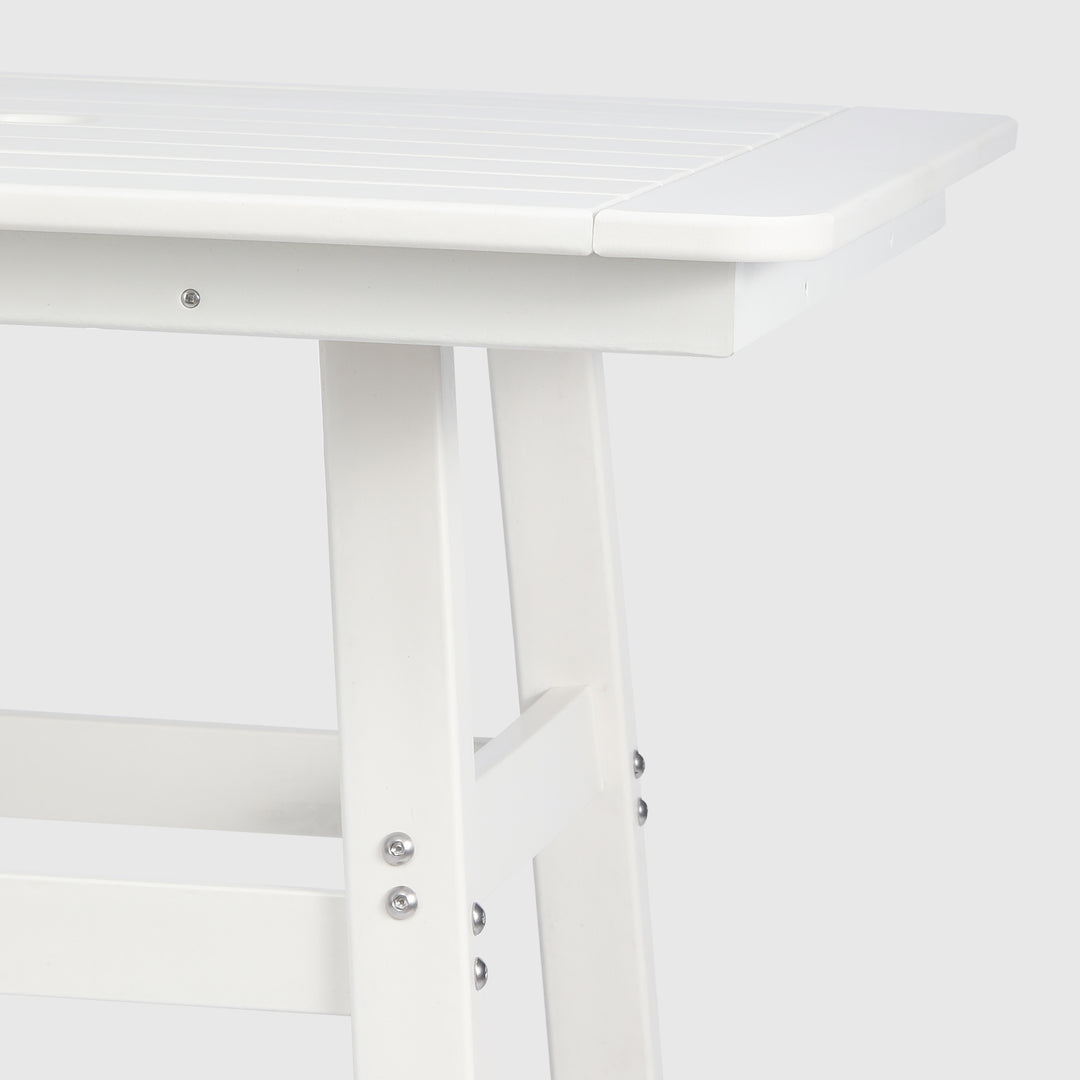 Malibu 30" Square Outdoor Patio Counter High Bistro Bar Table With Umbrella Hole