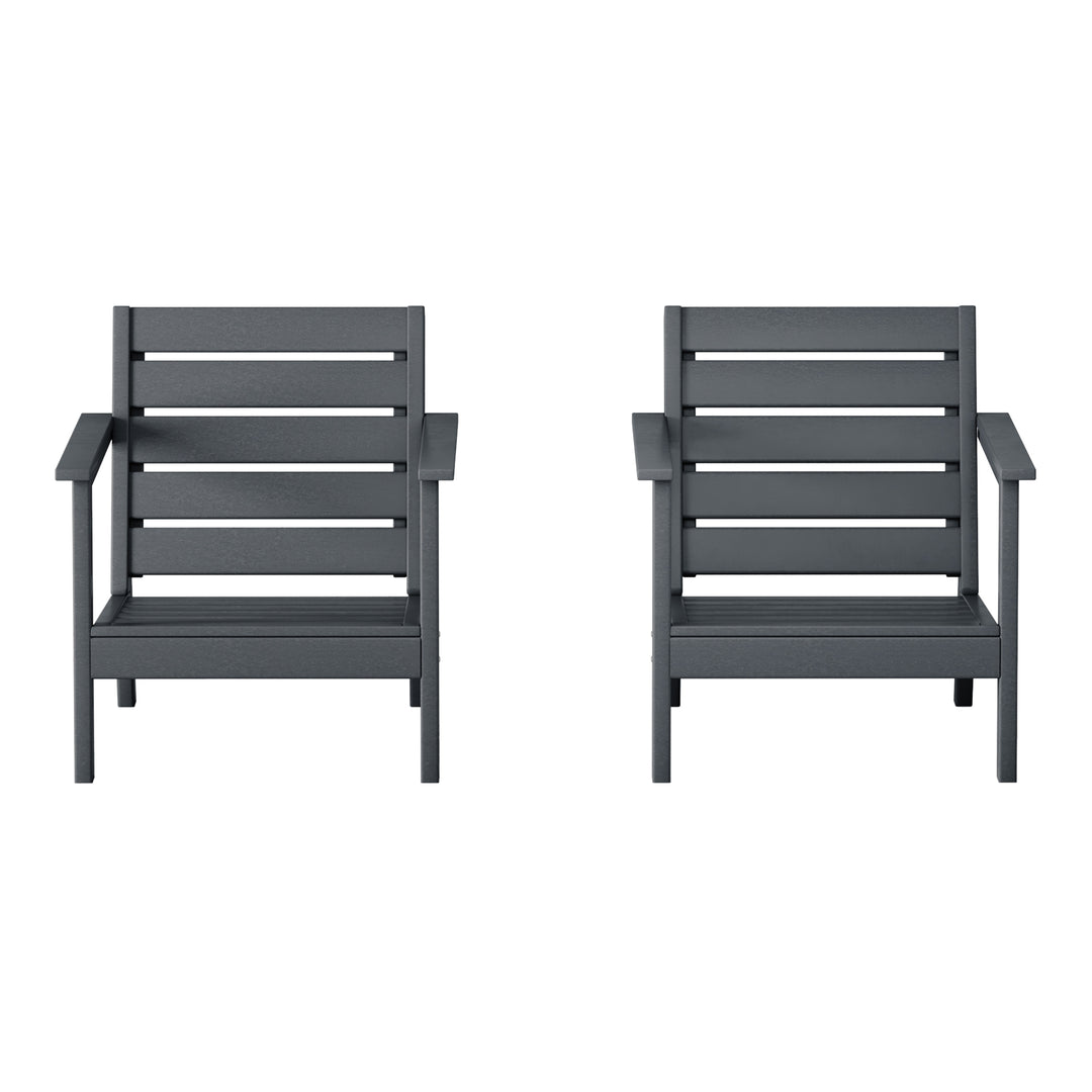 Avalon Outdoor Patio HDPE Deep Seating Armchair (Set of 2)