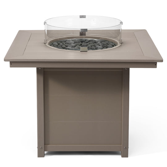 Helios Modern Outdoor Patio Propane 42" Square Fire Pit Table