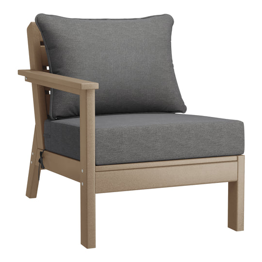Avalon Outdoor Patio HDPE Sectional Sofa with Patio Cushions