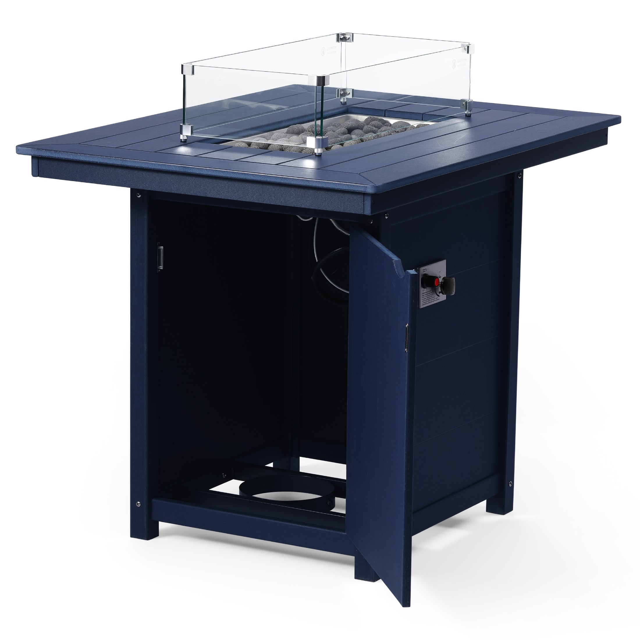 Helios 46" Modern Outdoor Patio Gas Propane Rectangle Fire Pit Table