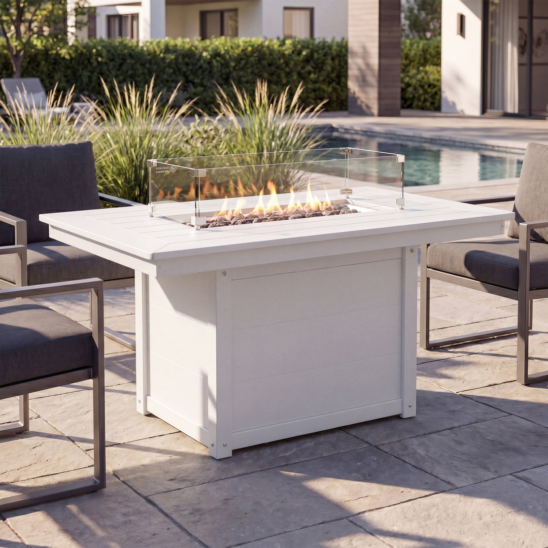 Helios 46" Modern Outdoor 55,000 BTU Patio Gas Propane Rectangle Deck Fire Pit Table
