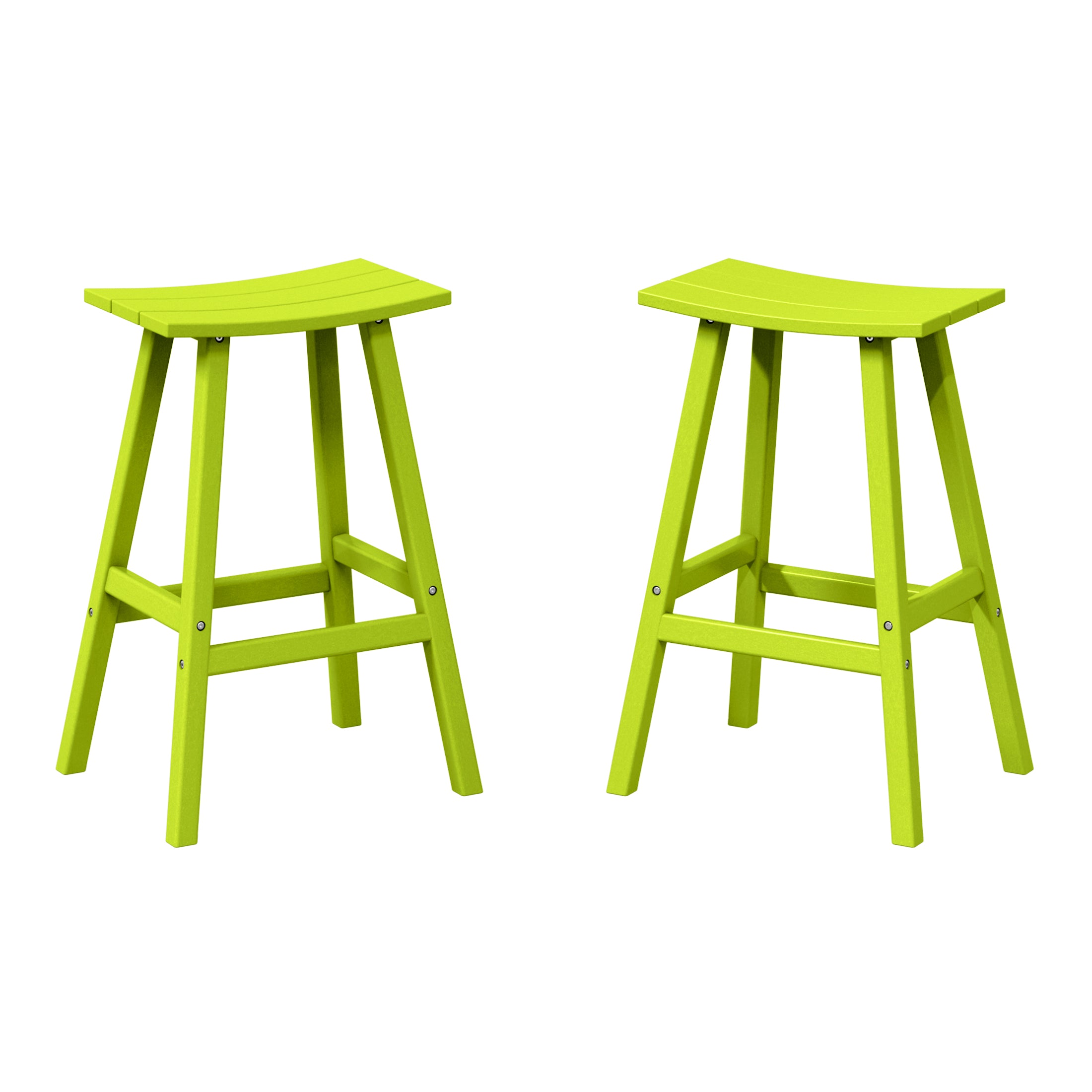 Malibu 29" HDPE Outdoor Patio Bar Height Bar Stools (Set of 2)