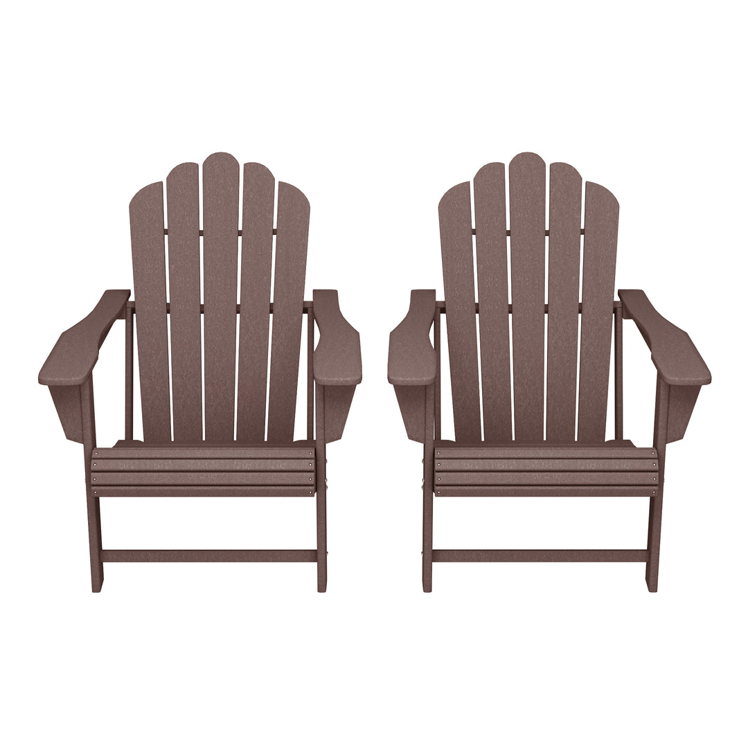 Highland Outdoor Patio HDPE Adirondack Chairs With Cup Holders (Set of 2)