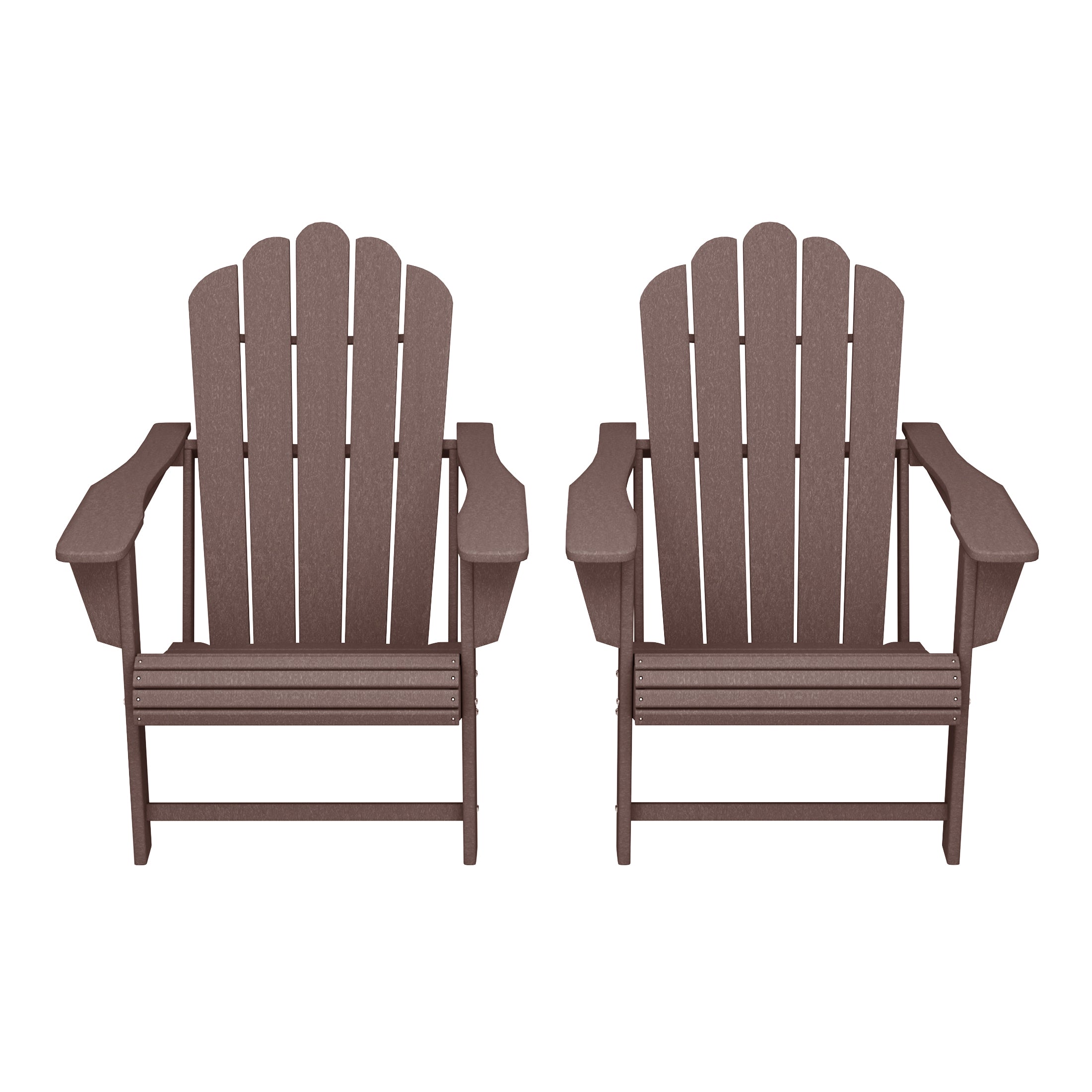 Highland Outdoor Patio HDPE Adirondack Chairs With Cup Holders (Set of 2)