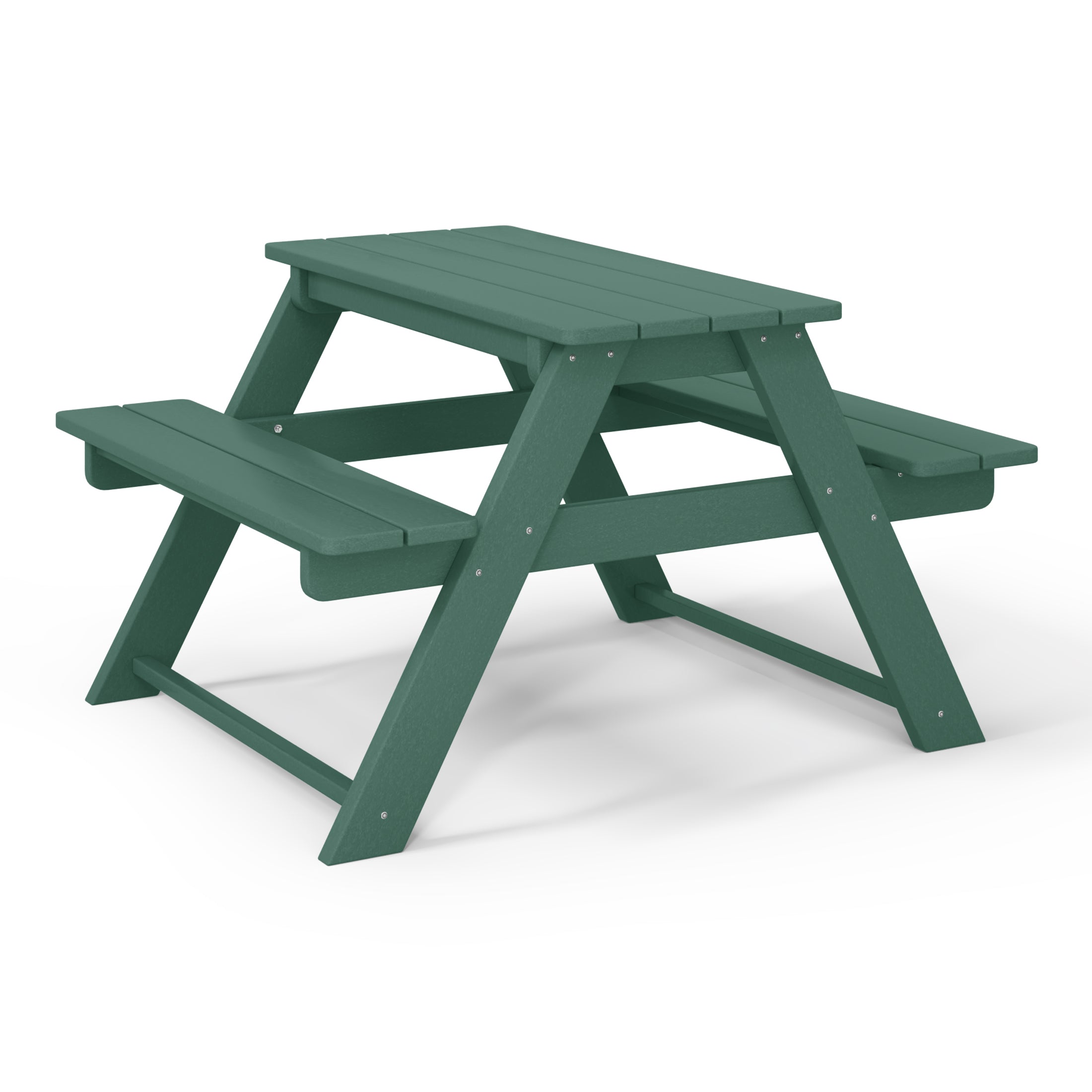 Malibu Outdoor Patio Kids HDPE Plastic Picnic Bench Table