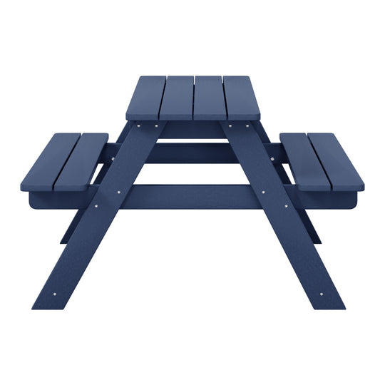Malibu Outdoor Patio Kids HDPE Plastic Picnic Bench Table