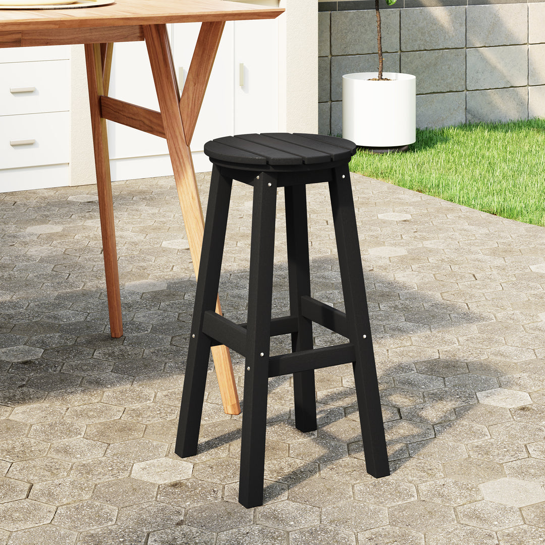 Malibu 29" HDPE Outdoor Patio Round Bar Stool