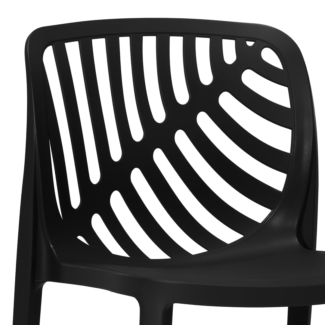 Playa Outdoor Modern Stackable Polypropylene Plastic Patio Bistro Dining Side Chairs (Set of 2)