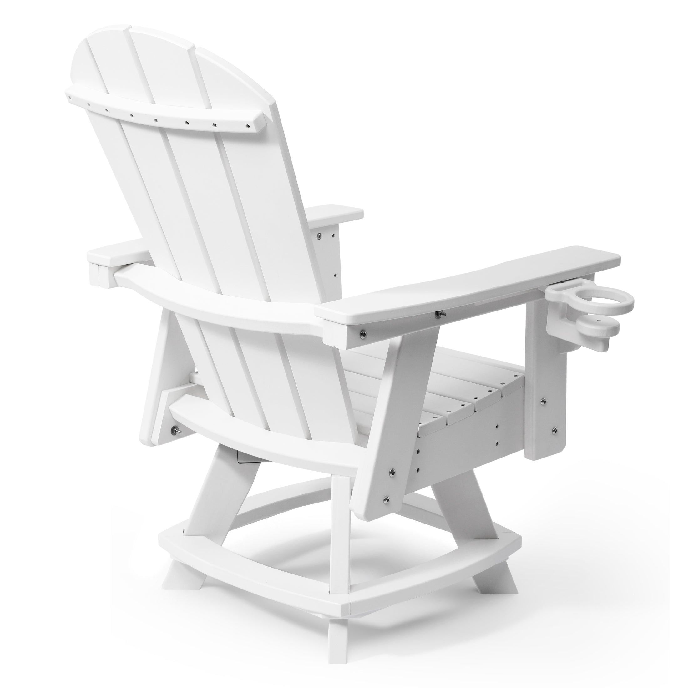 Malibu Outdoor HDPE Swivel Adirondack Patio Dining Chair With Cup Holder