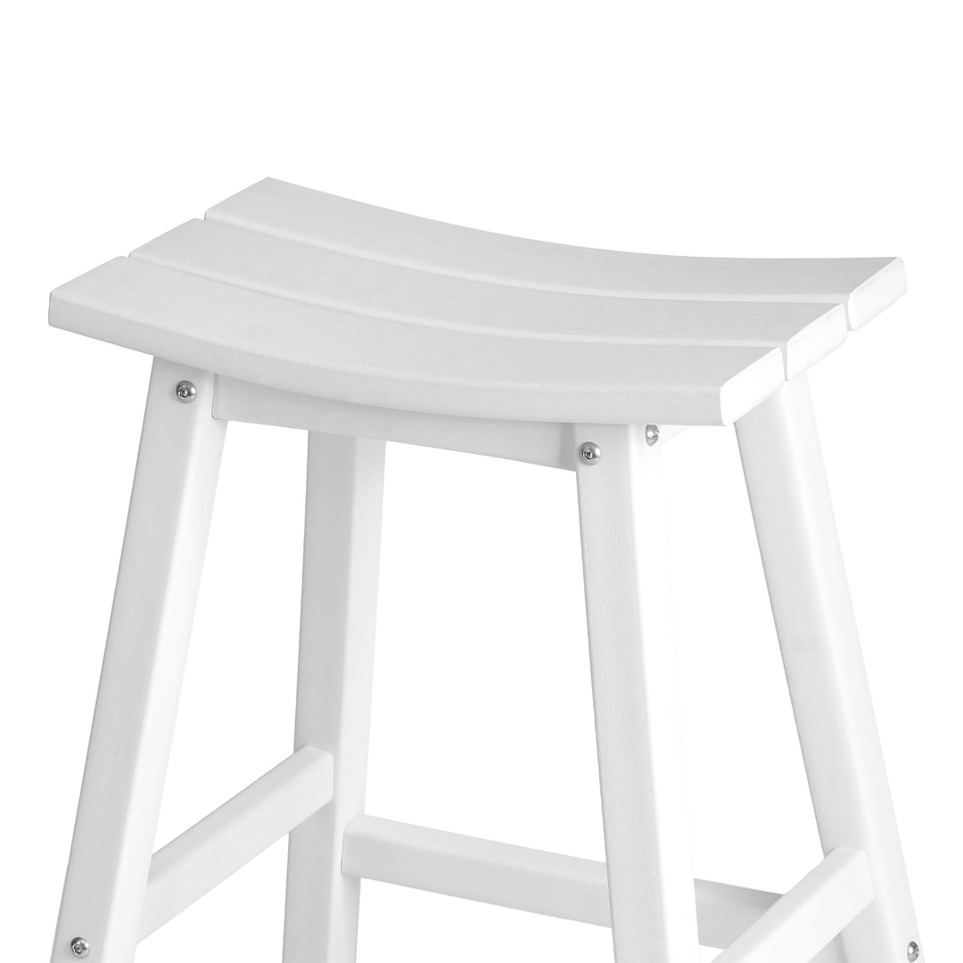 Malibu 24" HDPE Outdoor Patio Counter Height Bar Stools (Set of 2)