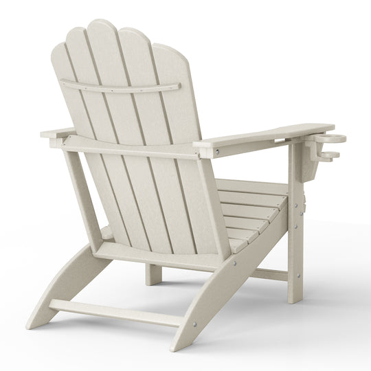 Highland Outdoor Patio HDPE Adirondack Chair With Cup Holder