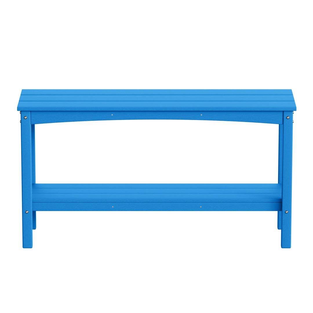 Malibu 55" Outdoor Patio HDPE Adirondack 2-Tier Shelf Console Table
