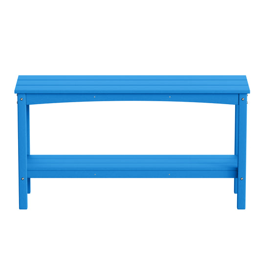 Malibu 55" Outdoor Patio HDPE Adirondack 2-Tier Shelf Console Table
