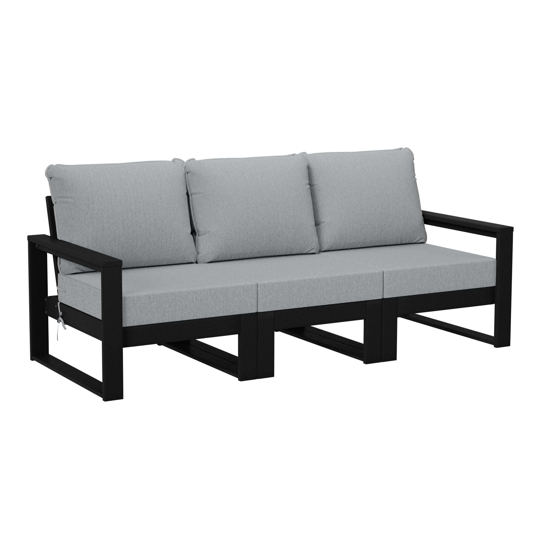 Montara Outdoor HDPE All-Weather Modern Deep Seating Patio Sofa with Waterproof Cushions