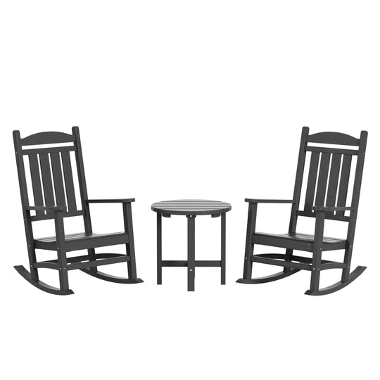 Malibu 3-Piece set Outdoor / Patio rocking chairs with a side table ( 2 seater )