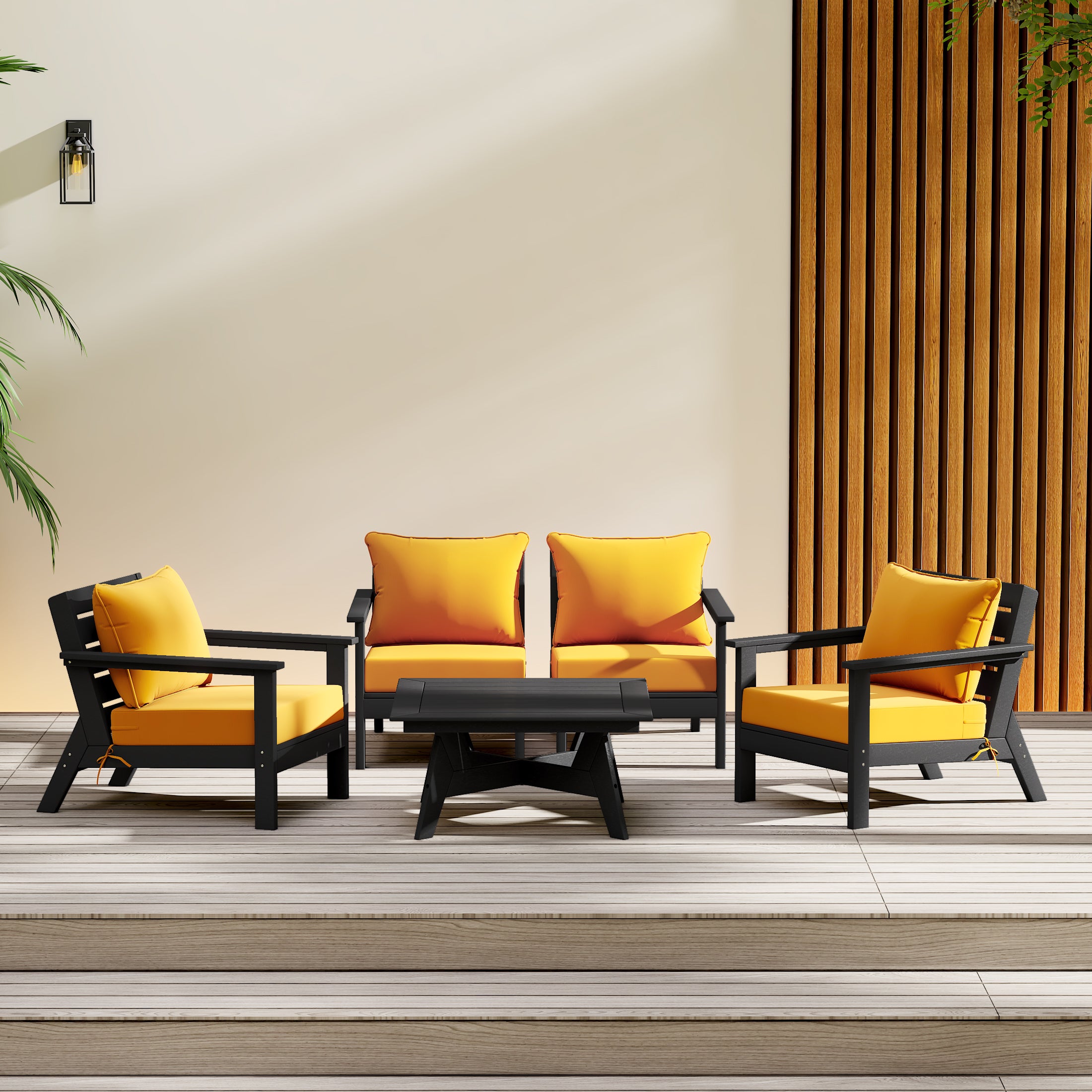 Avalon Outdoor 5-Piece Modular Sectional Patio Furniture Sofa Set