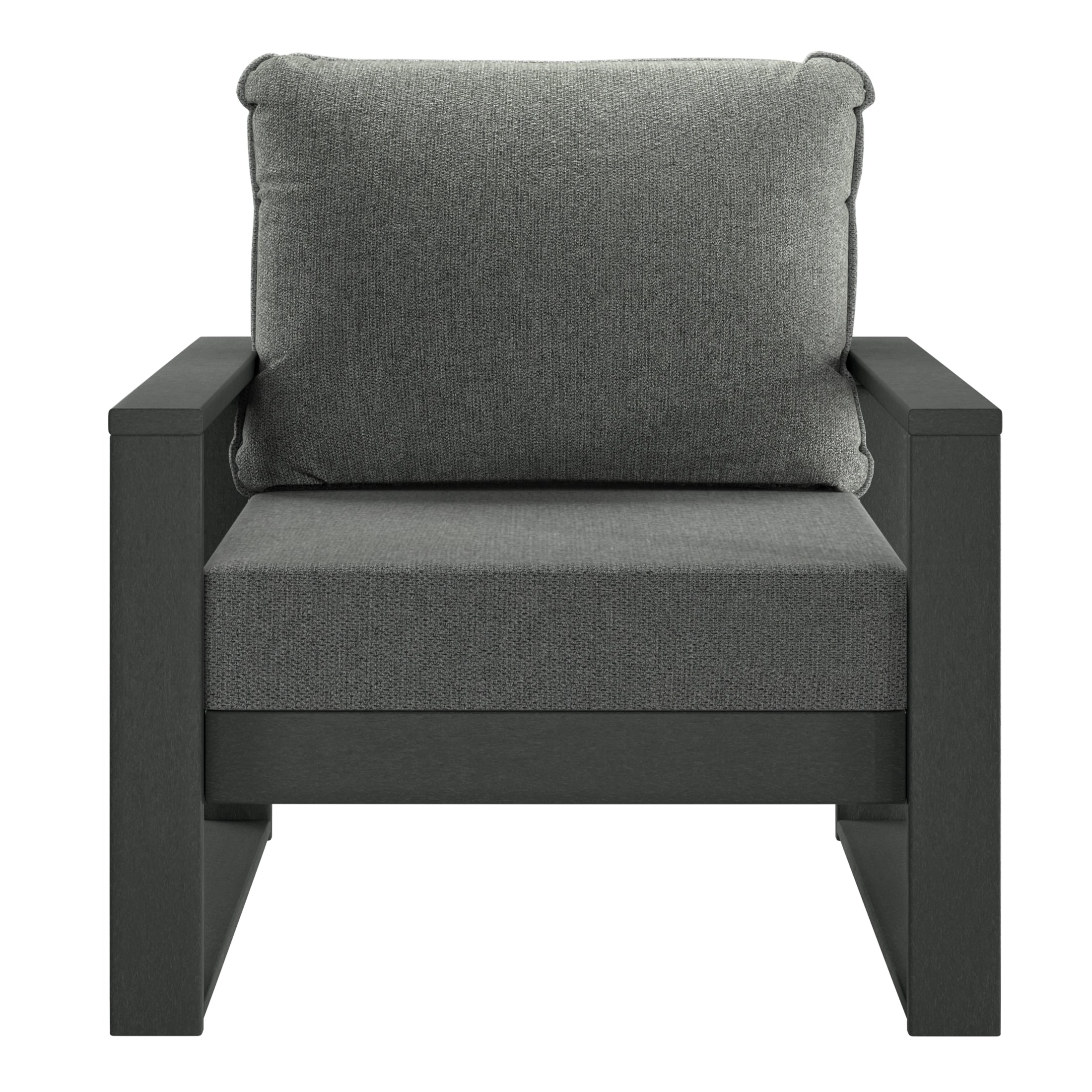 Montara Outdoor Modern HDPE Patio Club Chair with Waterproof Deep Seat Cushions