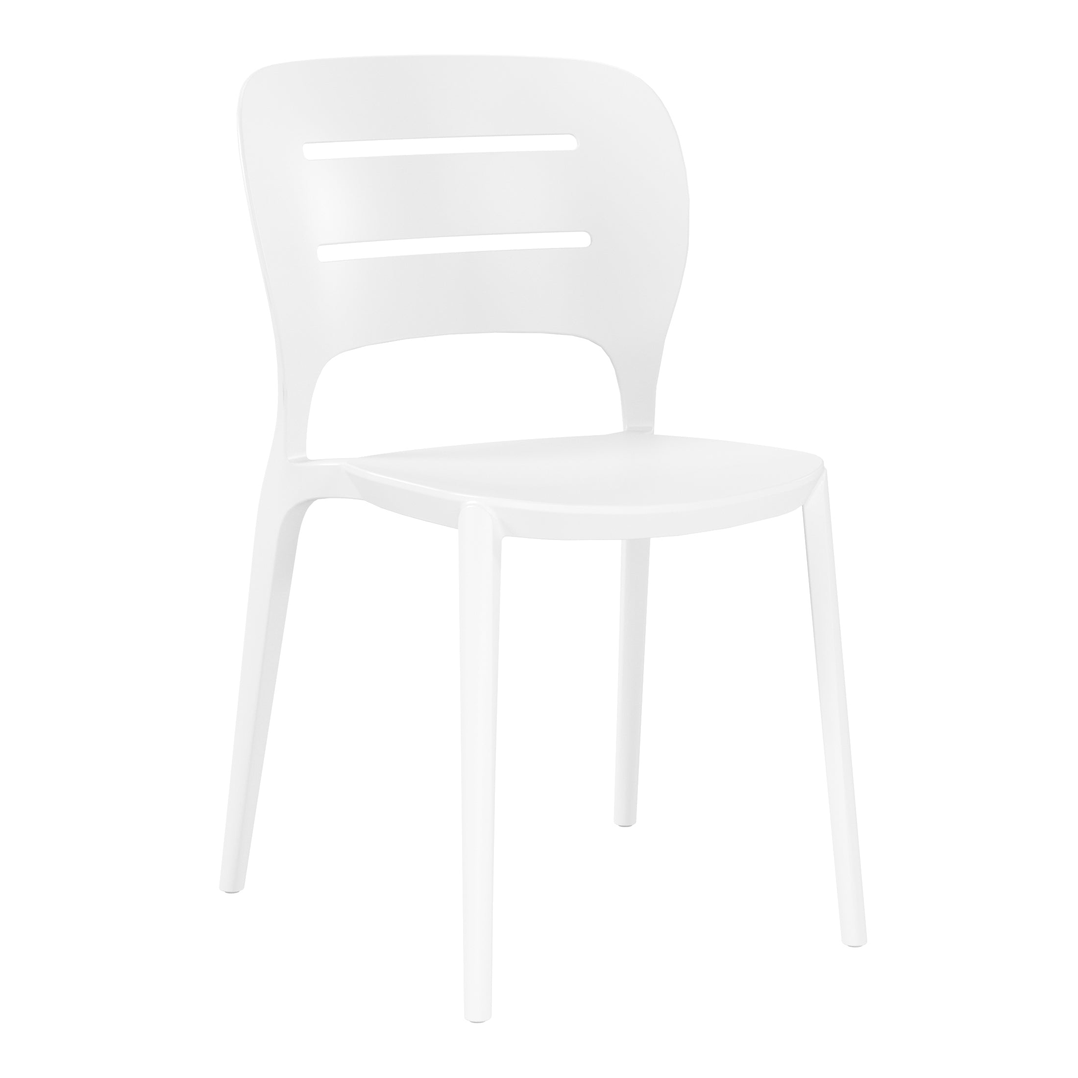 Playa Outdoor Modern Stackable Plastic Patio Dining Side Chairs (Set of 2)