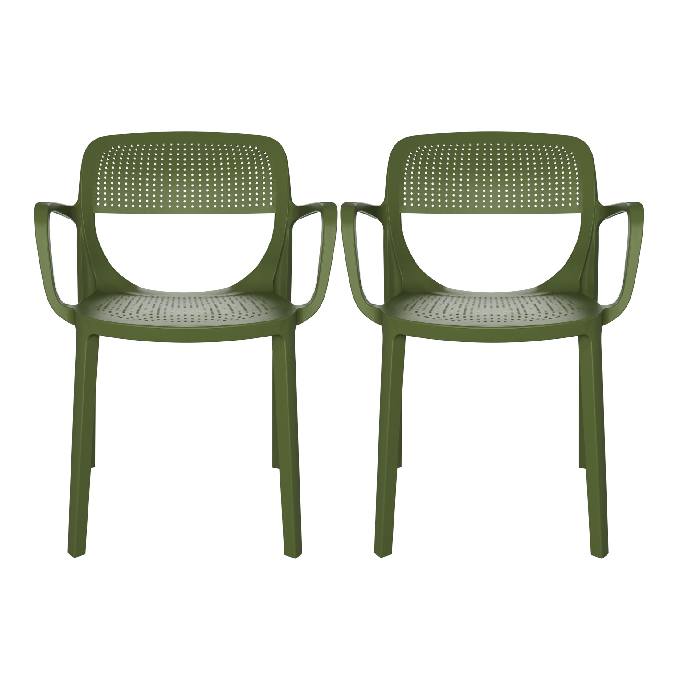 Playa Outdoor Stackable Plastic Resin Patio Dining Armchair (Set of 2)