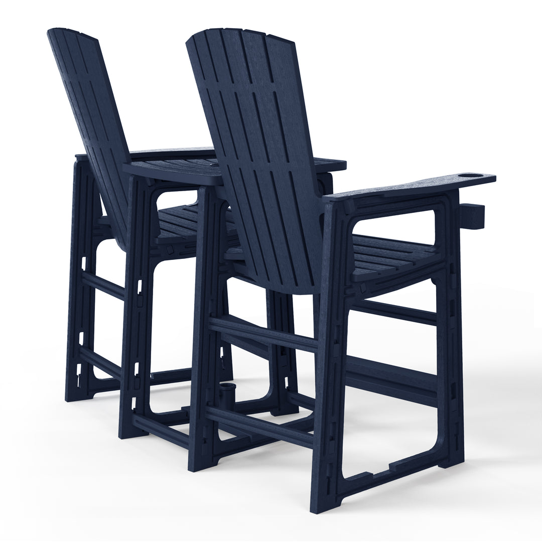 Azura Outdoor Tall Adirondack Chairs With Connecting Table Tray (Set of 2)