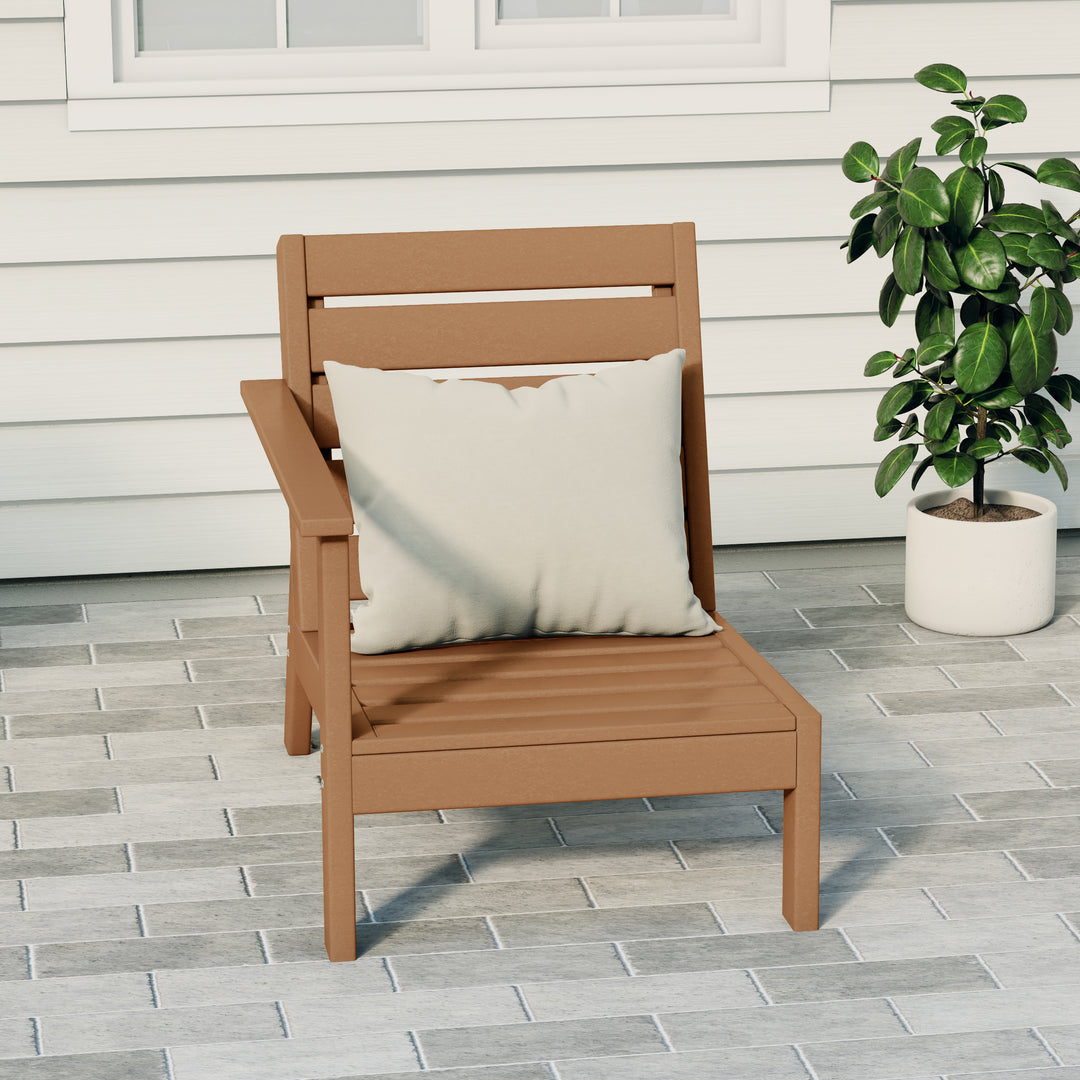 Avalon Outdoor Patio HDPE Left Arm Facing Deep Seating Corner Chair