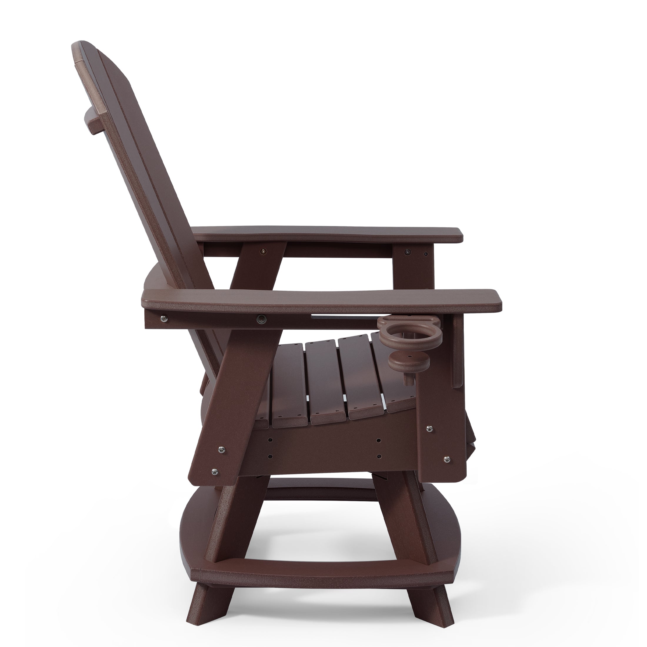 Malibu Outdoor HDPE Swivel Adirondack Patio Dining Chair With Cup Holder