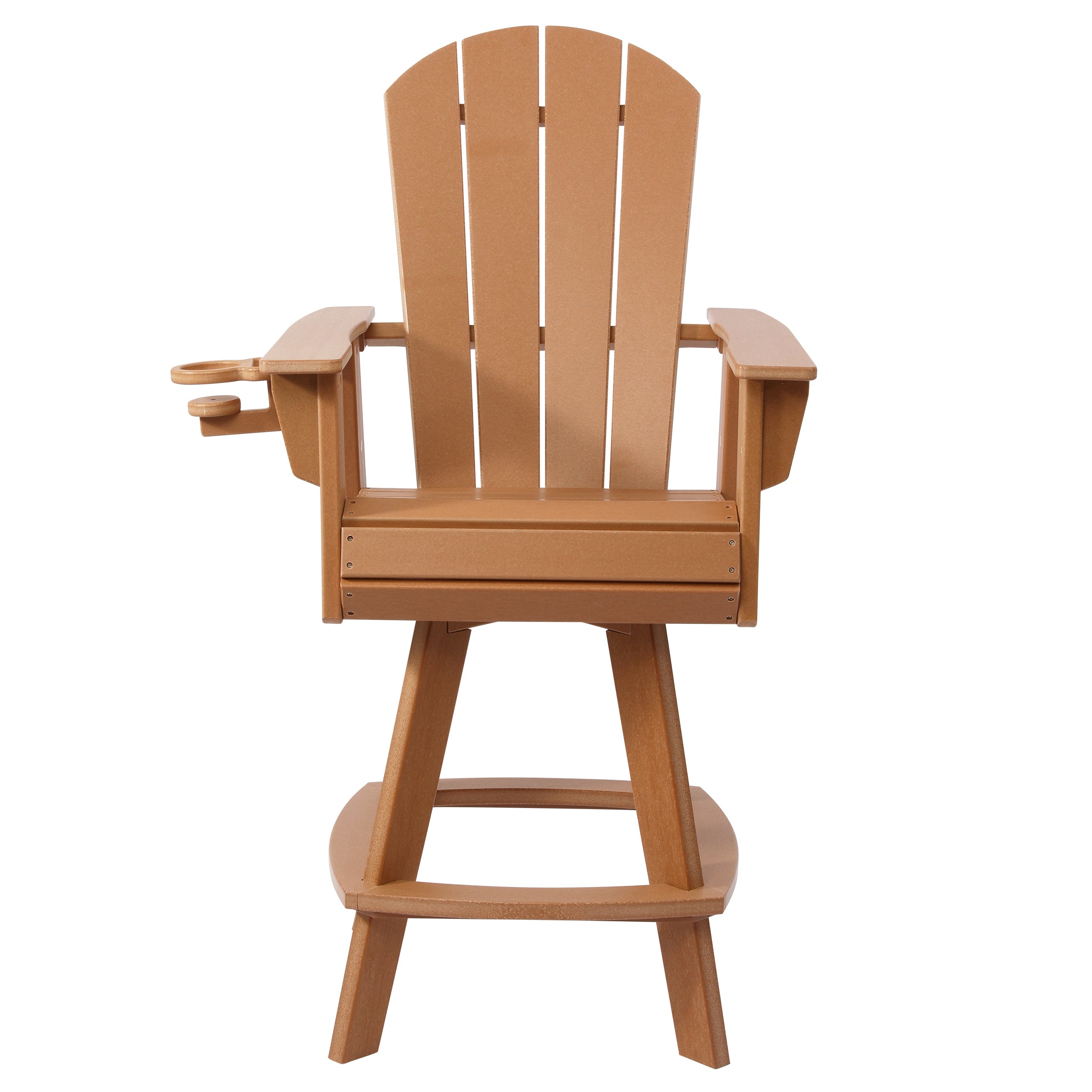 Malibu Outdoor HDPE Swivel Adirondack Bar Height Chair With Cup Holder