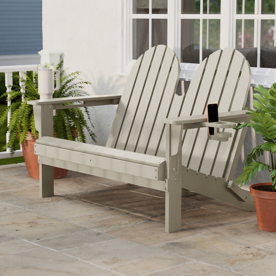 St. Augustine Outdoor Patio 49" HDPE Folding Adirondack Garden Bench