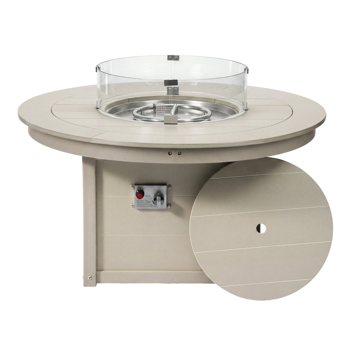 Helios 47" Modern Outdoor 55,000 BTU Patio Propane Round Fire Pit Table