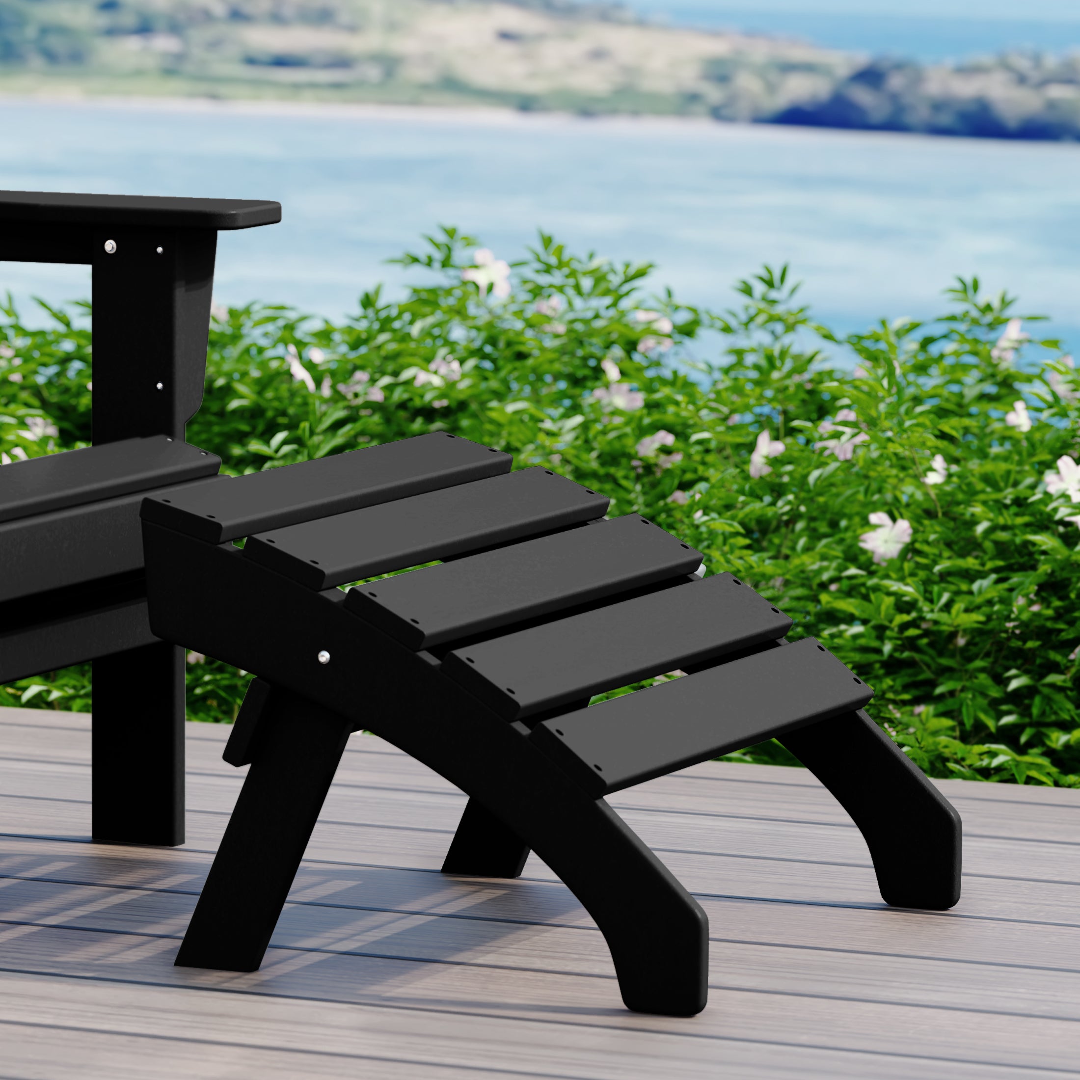 Dylan Outdoor Patio HDPE Adirondack Ottoman Footrest