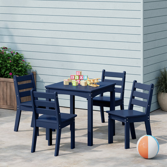 Treehouse Kids 5-Piece HDPE Dining Table and Chairs Set