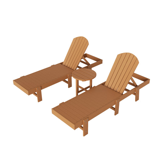 Dylan 3 Piece Adirondack Poly Reclining Chaise Lounge